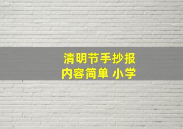 清明节手抄报内容简单 小学